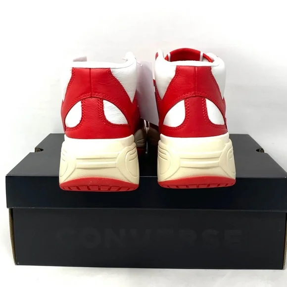 Converse Weapon CX Varsity Leather Shoes Women's Red White Mid Sneakers 172355C - Picture 6 of 11